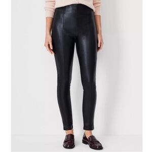 Ann Taylor Faux Leather Side Zip Pants
